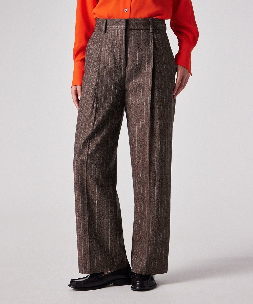 【ポール スミス/Paul Smith】のストライプ ウール ワイドパンツ インテリア・キッズ・メンズ・レディースファッション・服の通販 founy(ファニー) 　ファッション　Fashion　レディースファッション　Fashion for Women　パンツ　Pants & Trousers　おすすめ　Recommended / Our Picks　ジャケット　Jacket, Outerwear　ストライプ　Stripe, Striped Pattern　セットアップ　Set-Up, Coordinated Outfit　ワイド　Wide, Wide Fit　夏　Summer　S/S・春夏　SS, Spring/Summer, Warm Season　A/W・秋冬　Autumn/Winter　ブラウン|ID: prp329100004742508 ipo3291000000034474716