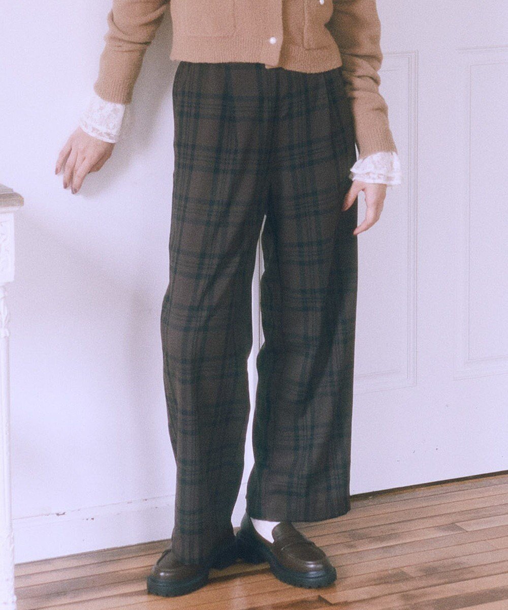 【アースミュージックアンドエコロジー/earth music&ecology】のTRワイドパンツ インテリア・キッズ・メンズ・レディースファッション・服の通販 founy(ファニー) 　ファッション　Fashion　レディースファッション　Fashion for Women　パンツ　Pants & Trousers　おすすめ　Recommended / Our Picks　チェック　Check, Plaid, Tartan　トレンド　Trend, Trending Now　ベーシック　Basic, Essential　ポケット　Pocket, Pocket Detail　ワイド　Wide, Wide Fit　エレガント 上品　Elegant　A/W・秋冬　Autumn/Winter　Check|ID: prp329100004742531 ipo3291000000034270505