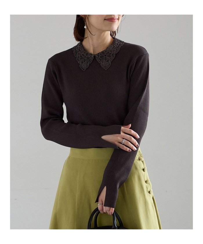 【テチチ/Te chichi】のケミカルレースカラーリブニット インテリア・キッズ・メンズ・レディースファッション・服の通販 founy(ファニー) https://founy.com/ ファッション Fashion レディースファッション Fashion for Women トップス・カットソー Cut & Sew Tops ニット Knit Tops & Sweaters おすすめ Recommended / Our Picks ケミカル Chemical, Chemical Wash セーター Sweater, Knitwear レース Lace, Lace Fabric 夏 Summer S/S・春夏 SS, Spring/Summer, Warm Season A/W・秋冬 Autumn/Winter |ID: prp329100004742540 ipo3291000000034270537