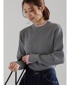 【テチチ/Te chichi】の配色レイヤードリブニットプルオーバー グレー|ID: prp329100004742542 ipo3291000000034270546