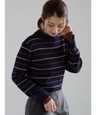 【テチチ/Te chichi】の配色レイヤードリブニットプルオーバー ネイビー|ID: prp329100004742542 ipo3291000000034270548