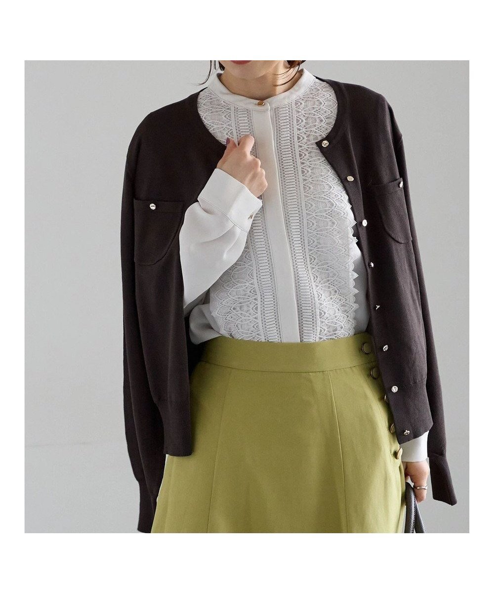 【テチチ/Te chichi】のポケットデザインクルーネックカーディガン インテリア・キッズ・メンズ・レディースファッション・服の通販 founy(ファニー) ファッション Fashion レディースファッション Fashion for Women トップス・カットソー Cut & Sew Tops ニット Knit Tops & Sweaters カーディガン・羽織り Layered Style Cardigans カーディガン Cardigan, Knitwear クラシカル Classical, Vintage-Inspired セーター Sweater, Knitwear ダブル Double, Double-Breasted トレンド Trend, Trending Now フロント Front, Front Design ベーシック Basic, Essential ポケット Pocket, Pocket Detail エレガント 上品 Elegant 夏 Summer S/S・春夏 SS, Spring/Summer, Warm Season A/W・秋冬 Autumn/Winter ブラック|ID: prp329100004742543 ipo3291000000034270551