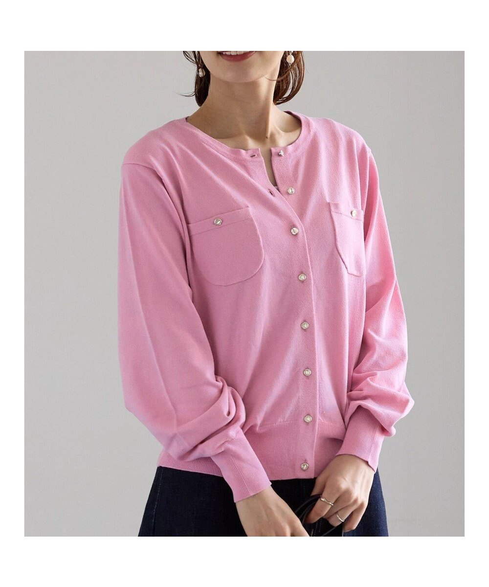 【テチチ/Te chichi】のポケットデザインクルーネックカーディガン インテリア・キッズ・メンズ・レディースファッション・服の通販 founy(ファニー) ファッション Fashion レディースファッション Fashion for Women トップス・カットソー Cut & Sew Tops ニット Knit Tops & Sweaters カーディガン・羽織り Layered Style Cardigans カーディガン Cardigan, Knitwear クラシカル Classical, Vintage-Inspired セーター Sweater, Knitwear ダブル Double, Double-Breasted トレンド Trend, Trending Now フロント Front, Front Design ベーシック Basic, Essential ポケット Pocket, Pocket Detail エレガント 上品 Elegant 夏 Summer S/S・春夏 SS, Spring/Summer, Warm Season A/W・秋冬 Autumn/Winter ピンク|ID: prp329100004742543 ipo3291000000034270552