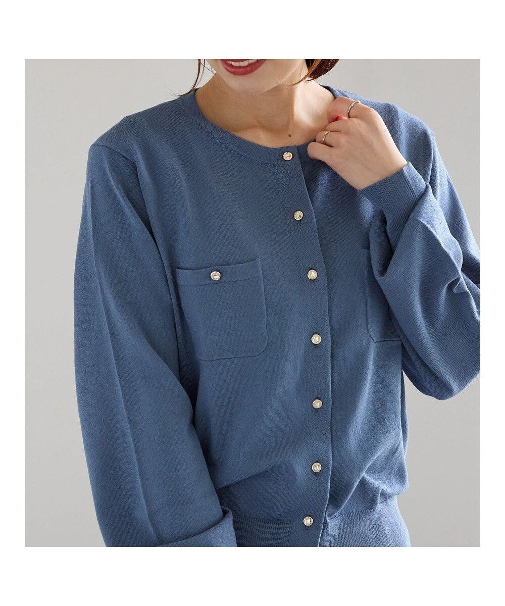 【テチチ/Te chichi】のポケットデザインクルーネックカーディガン インテリア・キッズ・メンズ・レディースファッション・服の通販 founy(ファニー) ファッション Fashion レディースファッション Fashion for Women トップス・カットソー Cut & Sew Tops ニット Knit Tops & Sweaters カーディガン・羽織り Layered Style Cardigans カーディガン Cardigan, Knitwear クラシカル Classical, Vintage-Inspired セーター Sweater, Knitwear ダブル Double, Double-Breasted トレンド Trend, Trending Now フロント Front, Front Design ベーシック Basic, Essential ポケット Pocket, Pocket Detail エレガント 上品 Elegant 夏 Summer S/S・春夏 SS, Spring/Summer, Warm Season A/W・秋冬 Autumn/Winter ブルー|ID: prp329100004742543 ipo3291000000034270553