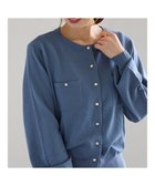 【テチチ/Te chichi】のポケットデザインクルーネックカーディガン ブルー|ID: prp329100004742543 ipo3291000000036204401