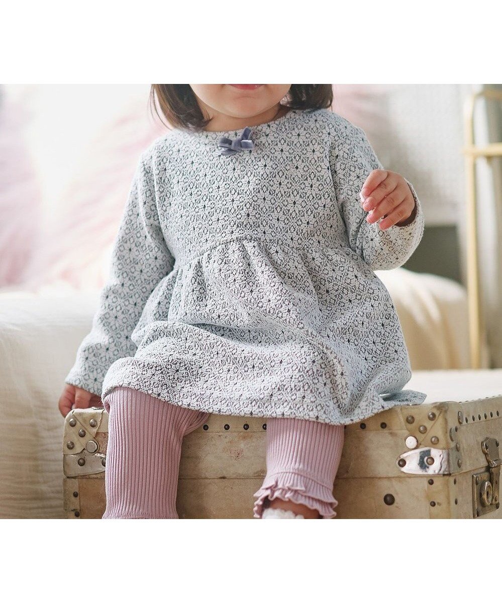 【組曲 / KIDS/KUMIKYOKU】の【80-90㎝】 フロストフラワージャガード セットアップ インテリア・キッズ・メンズ・レディースファッション・服の通販 founy(ファニー) ファッション Fashion キッズファッション Fashion for Kids カットジャガード Cut Jacquard カットソー Cut and Sewn Top シンプル Simple, Minimal セットアップ Set-Up, Coordinated Outfit トレーナー Sweatshirt, Trainer ベビー Baby, Babywear ラベンダー Lavender リボン Ribbon, Bow 冬 Winter / This Winter A/W・秋冬 Autumn/Winter グレー|ID: prp329100004742672 ipo3291000000034313842