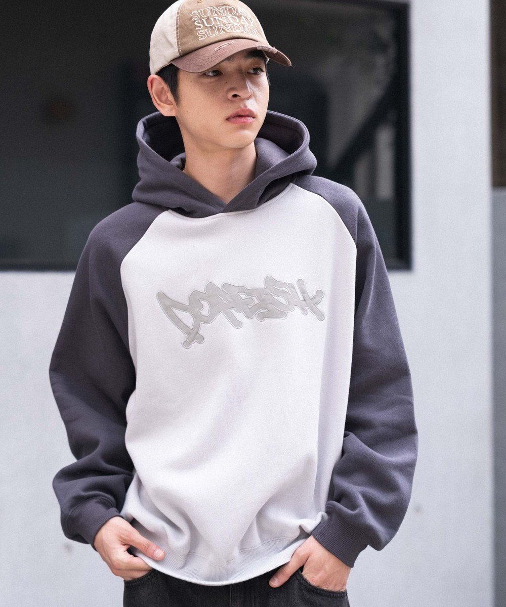 【ウィゴー/WEGO / MEN】のラグランプルパーカー インテリア・キッズ・メンズ・レディースファッション・服の通販 founy(ファニー) 　ファッション　Fashion　メンズファッション　Fashion for Men　トップス・カットソー　Cut & Sew Tops　パーカー・フーディー / カジュアルコーデ　Hoodies & Parkas　秋　Autumn　グラフィック　Graphic, Graphic Design　ショーツ　Shorts, Short Pants　シンプル　Simple, Minimal　スマホ　Smartphone, Mobile Device　デニム　Denim, Jeans Material　長袖　Long Sleeve, Full Sleeve　パーカー　Hoodie, Parka　メンズ　Men's, Menswear　ワイド　Wide, Wide Fit　冬　Winter / This Winter　A/W・秋冬　Autumn/Winter　新作・新入荷　New Arrivals / New In　おすすめ　Recommended / Our Picks　スミクロ|ID: prp329100004742837 ipo3291000000034273155