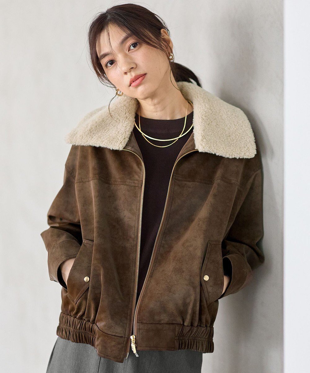 【エニー/ANY】の【2WAY】ボアカラーブルゾン インテリア・キッズ・メンズ・レディースファッション・服の通販 founy(ファニー) ファッション Fashion レディースファッション Fashion for Women アウター Coat / Outerwear Collection レディースジャケット・軽アウター Jackets ブルゾンジャケット・スポーティアウター Blouson Jackets ジャケット Jacket, Outerwear ダウン Down, Puffer デニム Denim, Jeans Material トレンド Trend, Trending Now フェイクレザー Faux Leather, PU Leather フォルム Silhouette, Form ブルゾン Blouson, Bomber Jacket ボトム Bottoms, Lower Wear ポケット Pocket, Pocket Detail A/W・秋冬 Autumn/Winter おすすめ Recommended / Our Picks ブラウン|ID: prp329100004743072 ipo3291000000034274930