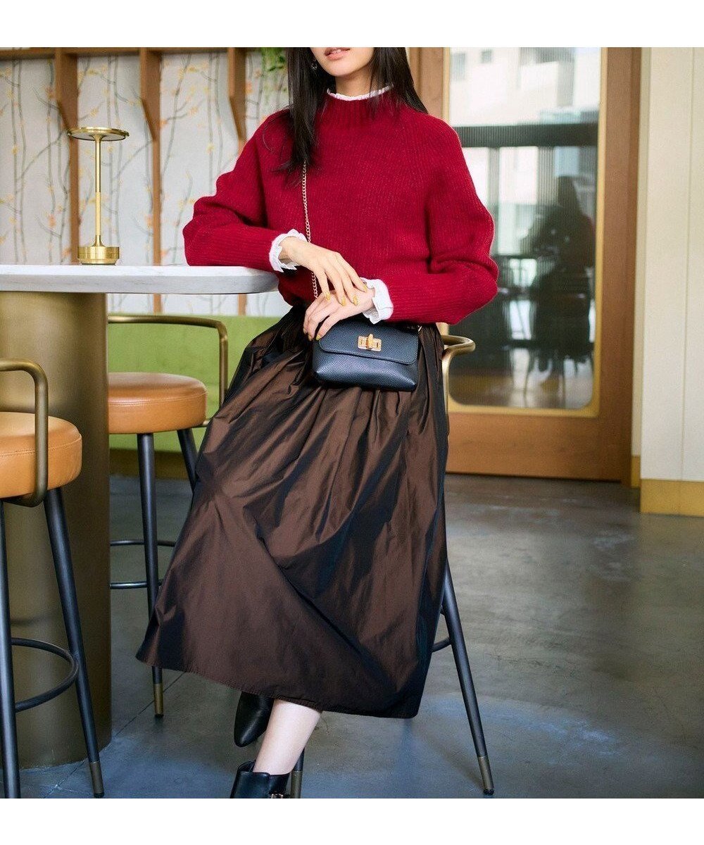 【エニィ スィス/any SiS】のグロッシータフタ スカート 人気、トレンドファッション・服の通販 founy(ファニー) 　ファッション　Fashion　レディースファッション　Fashion for Women　スカート　Skirts　おすすめ　Recommended / Our Picks　ウォッシャブル　Machine Washable　ギャザー　Gathered, Ruffled　シャンブレー　Chambray, Denim-Like Fabric　タフタ　Taffeta, Structured Fabric　バランス　Balance, Style Balance　フレア　Flare, Flared　エレガント 上品　Elegant　冬　Winter / This Winter　新作・新入荷　New Arrivals / New In　A/W・秋冬　Autumn/Winter　 other-1|ID: prp329100004743075 ipo3291000000035542614