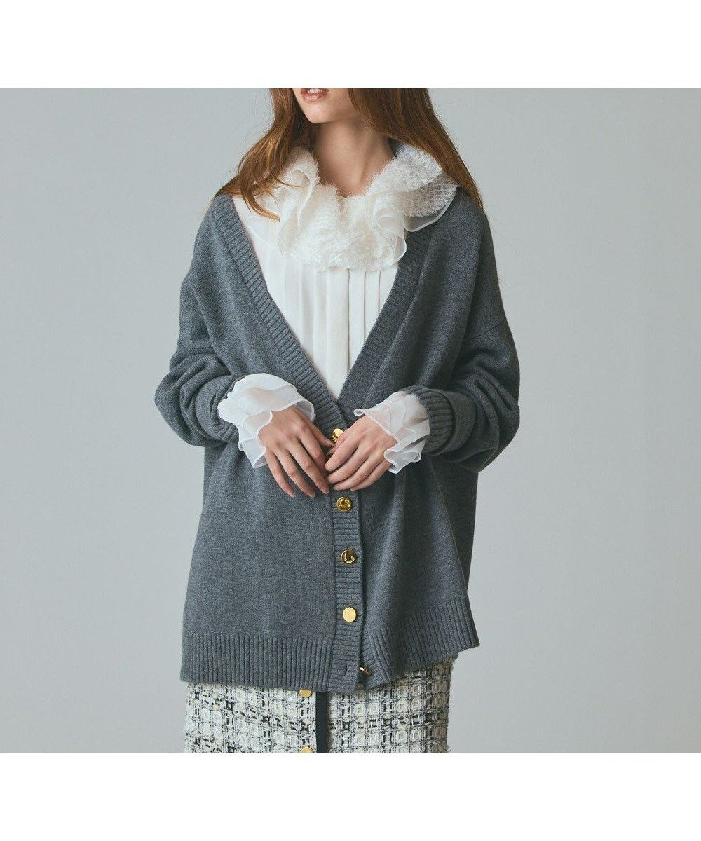 【グレース コンチネンタル/GRACE CONTINENTAL】の前後2WAYニットカーディガン インテリア・キッズ・メンズ・レディースファッション・服の通販 founy(ファニー) 　ファッション　Fashion　レディースファッション　Fashion for Women　トップス・カットソー　Cut & Sew Tops　ニット　Knit Tops & Sweaters　カーディガン・羽織り　Layered Style Cardigans　イエロー　Yellow　カーディガン　Cardigan, Knitwear　セーター　Sweater, Knitwear　A/W・秋冬　Autumn/Winter　グレー|ID: prp329100004743083 ipo3291000000034275009