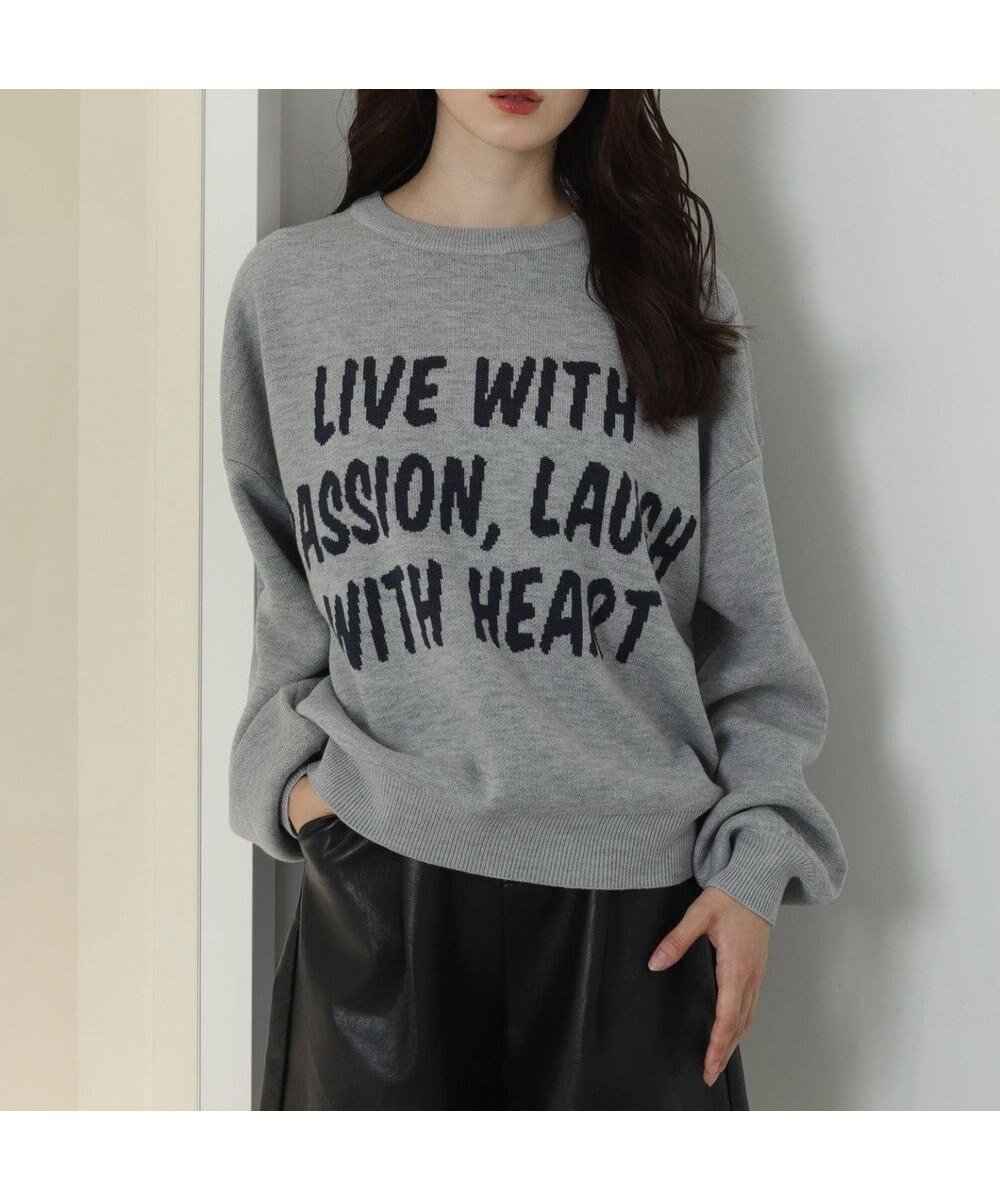 【ウィゴー/WEGO】のレタリングニットプルオーバー インテリア・キッズ・メンズ・レディースファッション・服の通販 founy(ファニー) 　ファッション　Fashion　レディースファッション　Fashion for Women　トップス・カットソー　Cut & Sew Tops　ニット　Knit Tops & Sweaters　カジュアルプルオーバー・ニットトップス　Pullovers & Knit Tops / Casual Pullovers　インナー　Innerwear　春　Spring　秋　Autumn　カーゴパンツ　Cargo Pants, Utility Pants　シンプル　Simple, Minimal　スマホ　Smartphone, Mobile Device　セーター　Sweater, Knitwear　ダウン　Down, Puffer　デニム　Denim, Jeans Material　トレンド　Trend, Trending Now　長袖　Long Sleeve, Full Sleeve　フロント　Front, Front Design　ミニスカート　Mini Skirt, Short Skirt　リラックス　Relax, Relaxed Fit　ロング　Long, Long-Length　ワイド　Wide, Wide Fit　冬　Winter / This Winter　A/W・秋冬　Autumn/Winter　おすすめ　Recommended / Our Picks　杢グレー|ID: prp329100004743115 ipo3291000000034275175