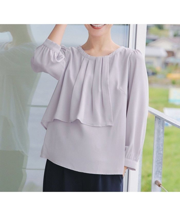 【ティアクラッセ/Tiaclasse】の【洗える】アシンメトリードレープブラウス インテリア・キッズ・メンズ・レディースファッション・服の通販 founy(ファニー) https://founy.com/ ファッション Fashion レディースファッション Fashion for Women トップス・カットソー Cut & Sew Tops シャツ・ブラウス・オフィスカジュアル Elegant Blouses & Button-Ups アシンメトリー Asymmetrical Style 春 Spring 洗える Machine Washable 秋 Autumn シンプル Simple, Minimal ジャケット Jacket, Outerwear ジョーゼット Georgette, Semi-Sheer Fabric デニム Denim, Jeans Material ドレープ Drape, Draping Fabric フロント Front, Front Design ポケット Pocket, Pocket Detail ラウンド Round, Round Neck 冬 Winter / This Winter A/W・秋冬 Autumn/Winter おすすめ Recommended / Our Picks エレガント 上品 Elegant ビジネス 仕事 通勤 Business / Work / Commuting |ID: prp329100004743124 ipo3291000000035566556