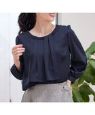 【ティアクラッセ/Tiaclasse】の【洗える】アシンメトリードレープブラウス ネイビー|ID: prp329100004743124 ipo3291000000035566562