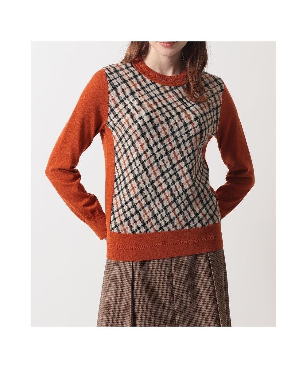【ダックス/DAKS】のチェック ジャカードプルオーバー インテリア・キッズ・メンズ・レディースファッション・服の通販 founy(ファニー) ファッション Fashion レディースファッション Fashion for Women トップス・カットソー Cut & Sew Tops ニット Knit Tops & Sweaters カジュアルプルオーバー・ニットトップス Pullovers & Knit Tops / Casual Pullovers ジャカード/ジャガード Jacquard, Woven Pattern セーター Sweater, Knitwear チェック Check, Plaid, Tartan エレガント 上品 Elegant 夏 Summer 定番 Standard, Basic Item S/S・春夏 SS, Spring/Summer, Warm Season A/W・秋冬 Autumn/Winter オレンジ|ID: prp329100004743126 ipo3291000000035794783