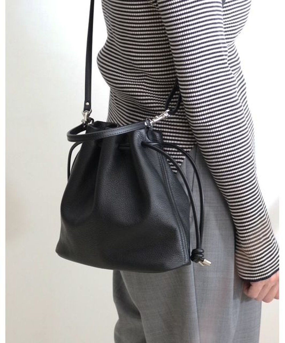 【モローバイサンク/MORROW by thank】のJABA W COW LEATHER ハンドバッグ インテリア・キッズ・メンズ・レディースファッション・服の通販 founy(ファニー) 　ファッション　Fashion　レディースファッション　Fashion for Women　バッグ　Bags　コンパクト　Compact, Small Size　巾着　Drawstring Bag, Kinchaku　ショルダー　Shoulder, Shoulder Strap　スマート　Smart, Elegant　財布　Wallet, Purse　ポケット　Pocket, Pocket Detail　ポーチ　Pouch, Small Case　日本製　Made In Japan　ブラック|ID: prp329100004743136 ipo3291000000034275286