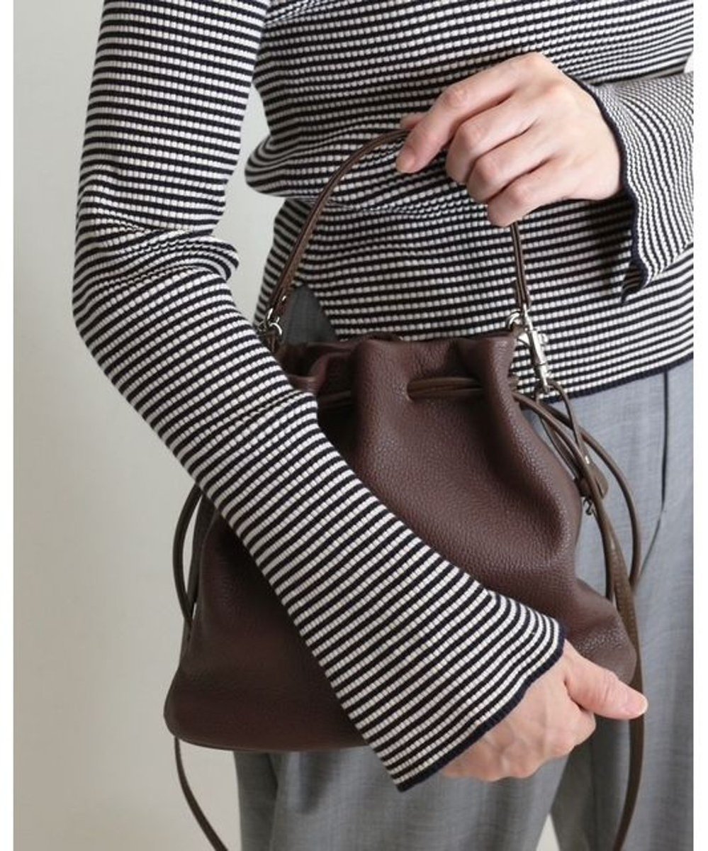 【モローバイサンク/MORROW by thank】のJABA W COW LEATHER ハンドバッグ インテリア・キッズ・メンズ・レディースファッション・服の通販 founy(ファニー) 　ファッション　Fashion　レディースファッション　Fashion for Women　バッグ　Bags　コンパクト　Compact, Small Size　巾着　Drawstring Bag, Kinchaku　ショルダー　Shoulder, Shoulder Strap　スマート　Smart, Elegant　財布　Wallet, Purse　ポケット　Pocket, Pocket Detail　ポーチ　Pouch, Small Case　日本製　Made In Japan　ダークブラウン|ID: prp329100004743136 ipo3291000000034275288