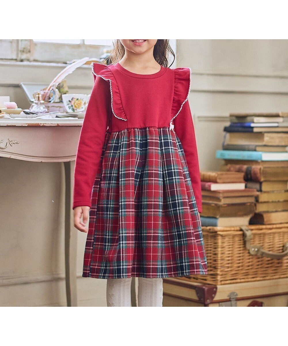 【エニィ/ANY / KIDS】のチェック柄 ドッキング ワンピース インテリア・キッズ・メンズ・レディースファッション・服の通販 founy(ファニー) ファッション Fashion キッズファッション Fashion for Kids ワンピース Dresses チェック Check, Plaid, Tartan ドッキング Docking, Mixed Material プレート Plate, Dish ポケット Pocket, Pocket Detail リボン Ribbon, Bow エレガント 上品 Elegant 冬 Winter / This Winter A/W・秋冬 Autumn/Winter レッド×チェック|ID: prp329100004743772 ipo3291000000034675318