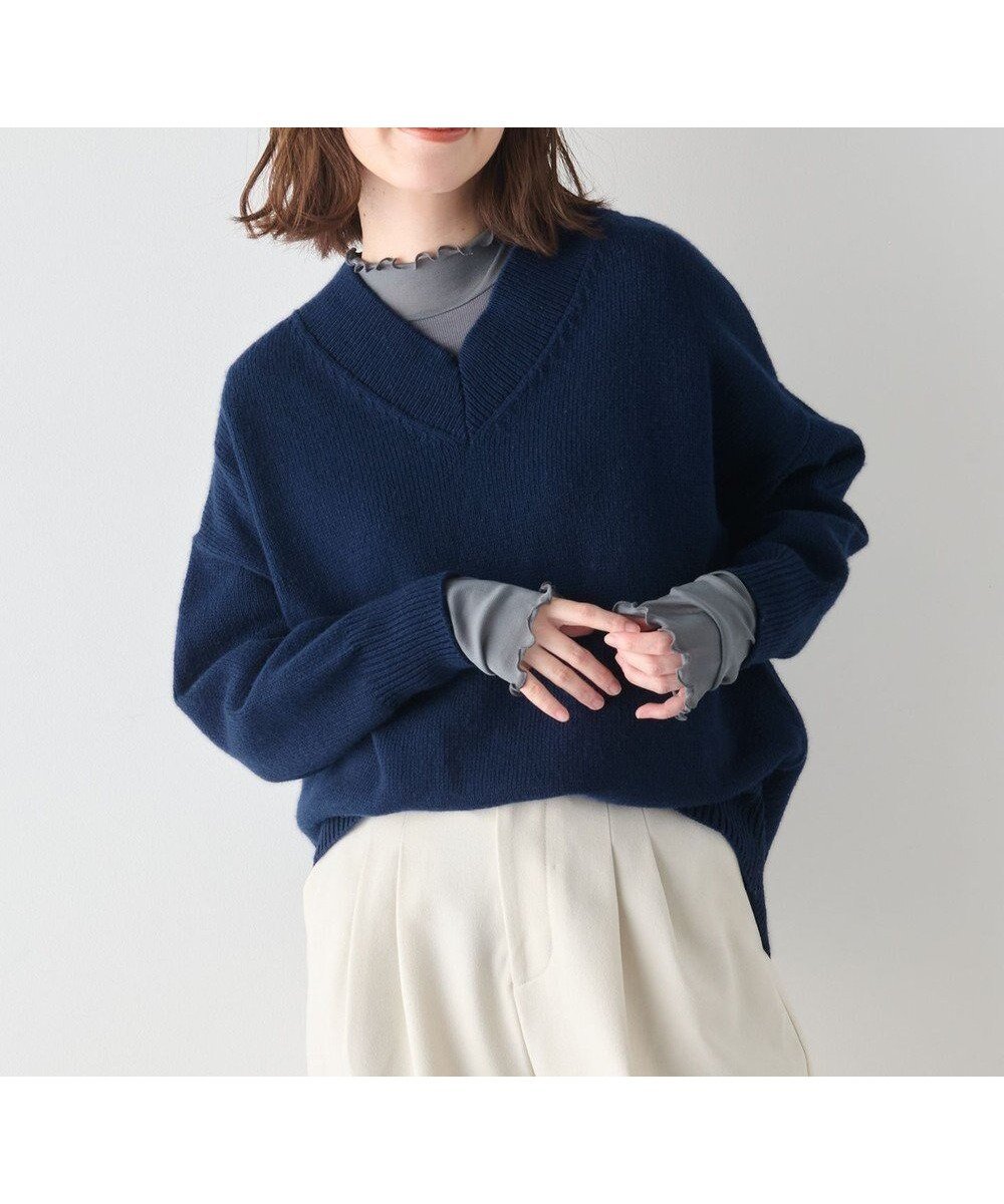 【エニー/ANY】の【洗濯機可】ラムウールVネックプルオーバー インテリア・キッズ・メンズ・レディースファッション・服の通販 founy(ファニー) ファッション Fashion レディースファッション Fashion for Women トップス・カットソー Cut & Sew Tops ニット Knit Tops & Sweaters カジュアルプルオーバー・ニットトップス Pullovers & Knit Tops / Casual Pullovers Vネックトップス V-Neck Tops / V-Cut Neckline Shirts セーター Sweater, Knitwear タートル Turtleneck, Turtle Collar トレンド Trend, Trending Now ベーシック Basic, Essential 洗える Machine Washable A/W・秋冬 Autumn/Winter ダークブルー|ID: prp329100004743837 ipo3291000000034282509