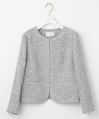 【エニィ スィス/any SiS】のミニライトボーダー ノーカラージャケット グレーシャンブレー|ID: prp329100004743859 ipo3291000000034282784