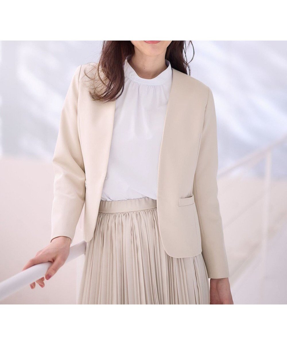 【エニー/ANY】の【WEB限定】ダブルクロスストレッチ Vネックノーカラージャケット 人気、トレンドファッション・服の通販 founy(ファニー) ファッション Fashion レディースファッション Fashion for Women アウター Coat / Outerwear Collection レディースジャケット・軽アウター Jackets ノーカラージャケット / シンプル上品コーデ Collarless Jackets おすすめ Recommended / Our Picks ジャケット Jacket, Outerwear スタイリッシュ Stylish, Fashionable ストレッチ Stretch, Stretchy Fabric スリット Slit, Slit Detail フィット Fit, Slim Fit ワンポイント One Point, Statement Accent 夏 Summer 春 Spring S/S・春夏 SS, Spring/Summer, Warm Season other-1|ID: prp329100004743868 ipo3291000000034282830