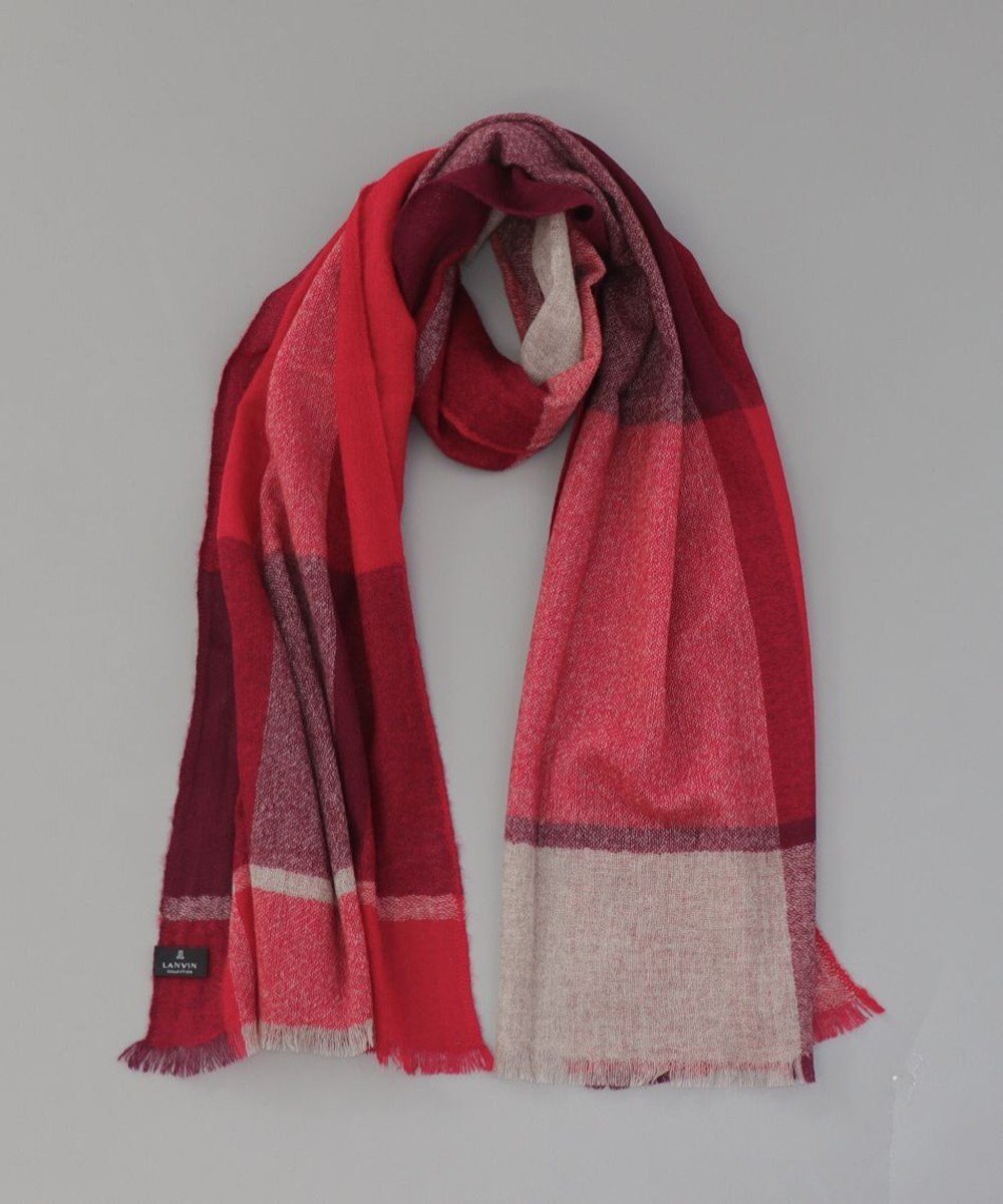 【アウロラ/AURORA】のLANVIN COLLECTION 面割ガーゼ風 カシミヤストール インテリア・キッズ・メンズ・レディースファッション・服の通販 founy(ファニー) ファッション Fashion レディースファッション Fashion for Women グラデーション Gradient, Ombre ショール Shawl, Wrap ストール Stole, Wrap チェック Check, Plaid, Tartan 人気 Popular, Best Seller A/W・秋冬 Autumn/Winter レッド|ID: prp329100004743876 ipo3291000000034282864
