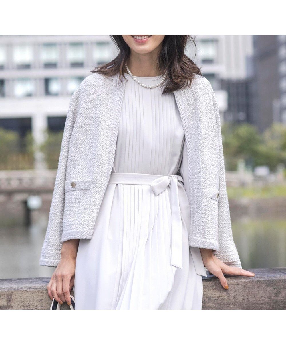 【ジェイ プレス/J.PRESS】の【WEB限定カラーあり・洗える】TWEED ニット ジャケット インテリア・キッズ・メンズ・レディースファッション・服の通販 founy(ファニー) 　ファッション　Fashion　レディースファッション　Fashion for Women　アウター　Coat / Outerwear Collection　レディースジャケット・軽アウター　Jackets　ノーカラージャケット / シンプル上品コーデ　Collarless Jackets　おすすめ　Recommended / Our Picks　エレガント 上品　Elegant　クラシカル　Classical, Vintage-Inspired　ショート　Short, Short Length　ジャケット　Jacket, Outerwear　ストレート　Straight, Straight Cut　ツイード　Twill, Twill Weave　トリミング　Trimming, Decorative Edge　バランス　Balance, Style Balance　ミックス　Mix, Mixed Style　メタル　Metal, Metal Parts　冬　Winter / This Winter　洗える　Machine Washable　A/W・秋冬　Autumn/Winter　ビジネス 仕事 通勤　Business / Work / Commuting　ライトグレー系5|ID: prp329100004743877 ipo3291000000034282873