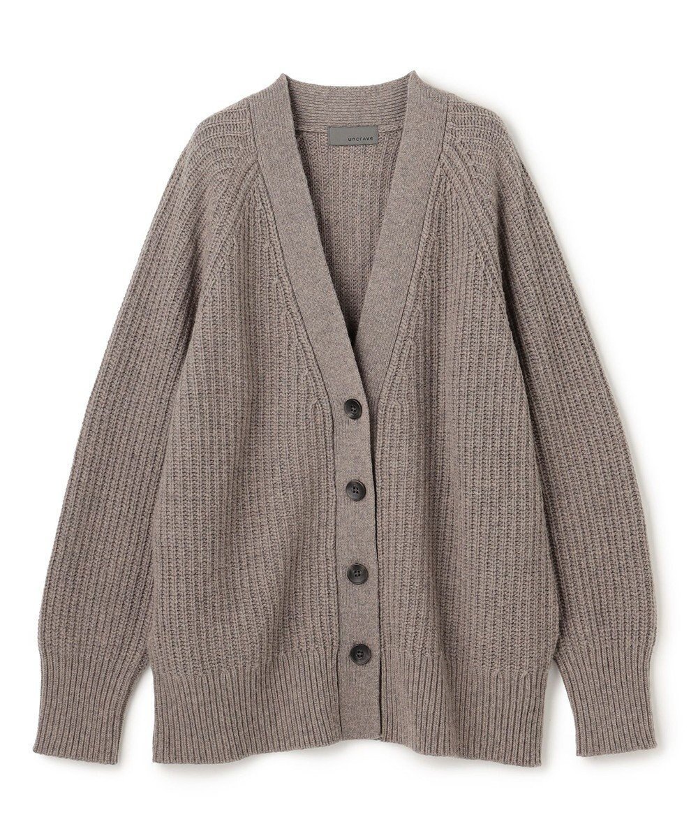 【アンクレイヴ/uncrave】のチャンキーニット カーディガン インテリア・キッズ・メンズ・レディースファッション・服の通販 founy(ファニー) 　ファッション　Fashion　レディースファッション　Fashion for Women　トップス・カットソー　Cut & Sew Tops　ニット　Knit Tops & Sweaters　カーディガン・羽織り　Layered Style Cardigans　畦　Ribbed Knit　カーディガン　Cardigan, Knitwear　ミドル　Middle Length, Mid Height　A/W・秋冬　Autumn/Winter　新作・新入荷　New Arrivals / New In　カーキグレー|ID: prp329100004743907 ipo3291000000034283058