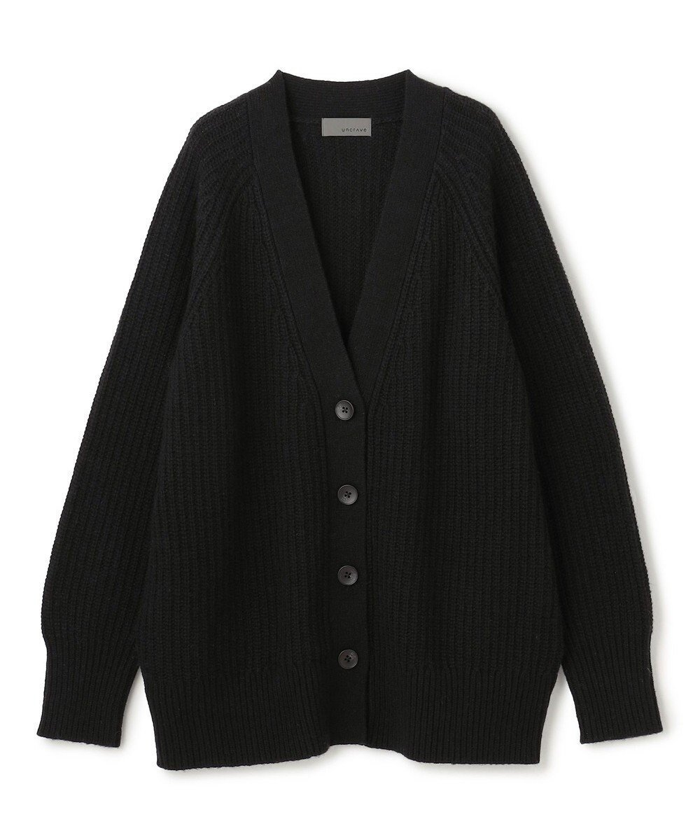 【アンクレイヴ/uncrave】のチャンキーニット カーディガン インテリア・キッズ・メンズ・レディースファッション・服の通販 founy(ファニー) 　ファッション　Fashion　レディースファッション　Fashion for Women　トップス・カットソー　Cut & Sew Tops　ニット　Knit Tops & Sweaters　カーディガン・羽織り　Layered Style Cardigans　畦　Ribbed Knit　カーディガン　Cardigan, Knitwear　ミドル　Middle Length, Mid Height　A/W・秋冬　Autumn/Winter　新作・新入荷　New Arrivals / New In　ブラック|ID: prp329100004743907 ipo3291000000034283059