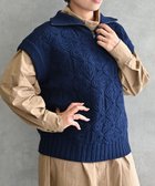 【ムーク/muuc】の5種類の模様編み パッチワーク柄ケーブル模様編みベスト ネイビー|ID: prp329100004744261 ipo3291000000034289397