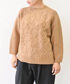 【ムーク/muuc】の〈上質なシェットランドウール&カシミヤ〉〈5種類の模様編み〉パッチワーク柄ケーブル模様編みセーター キャメル|ID: prp329100004744263 ipo3291000000034289418