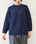 【ムーク/muuc】の〈上質なシェットランドウール&カシミヤ〉〈5種類の模様編み〉パッチワーク柄ケーブル模様編みセーター ネイビー|ID: prp329100004744263 ipo3291000000034289421