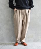 【ムーク/muuc】の〈ロングシーズン心地良いウール混〉後ろウエストゴム有り ベルト裏にコットン使用 テーパードスラックスパンツ ベージュ|ID: prp329100004744516 ipo3291000000034293078