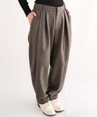 【ムーク/muuc】の〈ロングシーズン心地良いウール混〉後ろウエストゴム有り ベルト裏にコットン使用 テーパードスラックスパンツ ブラウン|ID: prp329100004744516 ipo3291000000034293079