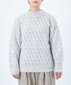 【ムーク/muuc】の〈高品質シルク&アンゴラモヘア〉模様編み ボトルネックセーター ライトグレー|ID: prp329100004744547 ipo3291000000034293628