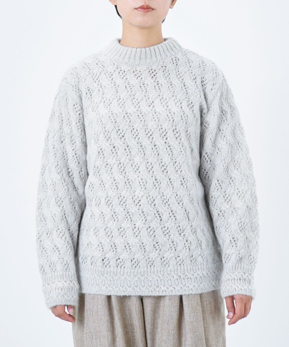 【ムーク/muuc】の〈高品質シルク&アンゴラモヘア〉模様編み ボトルネックセーター インテリア・キッズ・メンズ・レディースファッション・服の通販 founy(ファニー) ファッション Fashion レディースファッション Fashion for Women トップス・カットソー Cut & Sew Tops ニット Knit Tops & Sweaters アンゴラ Angora Knitwear キャンバス Canvas, Canvas Fabric シルク Silk, 100% Silk スモック Smock, Smock Dress セーター Sweater, Knitwear 透かし Cut-Out, Lacework 手編み Hand-Knitted, Handmade Knit パターン Pattern, Design Print ボトルネック Bottle Neck, Mock Neck モコモコ Fuzzy, Fluffy A/W・秋冬 Autumn/Winter 再入荷 Restock / Back in Stock ライトグレー|ID: prp329100004744547 ipo3291000000034293628