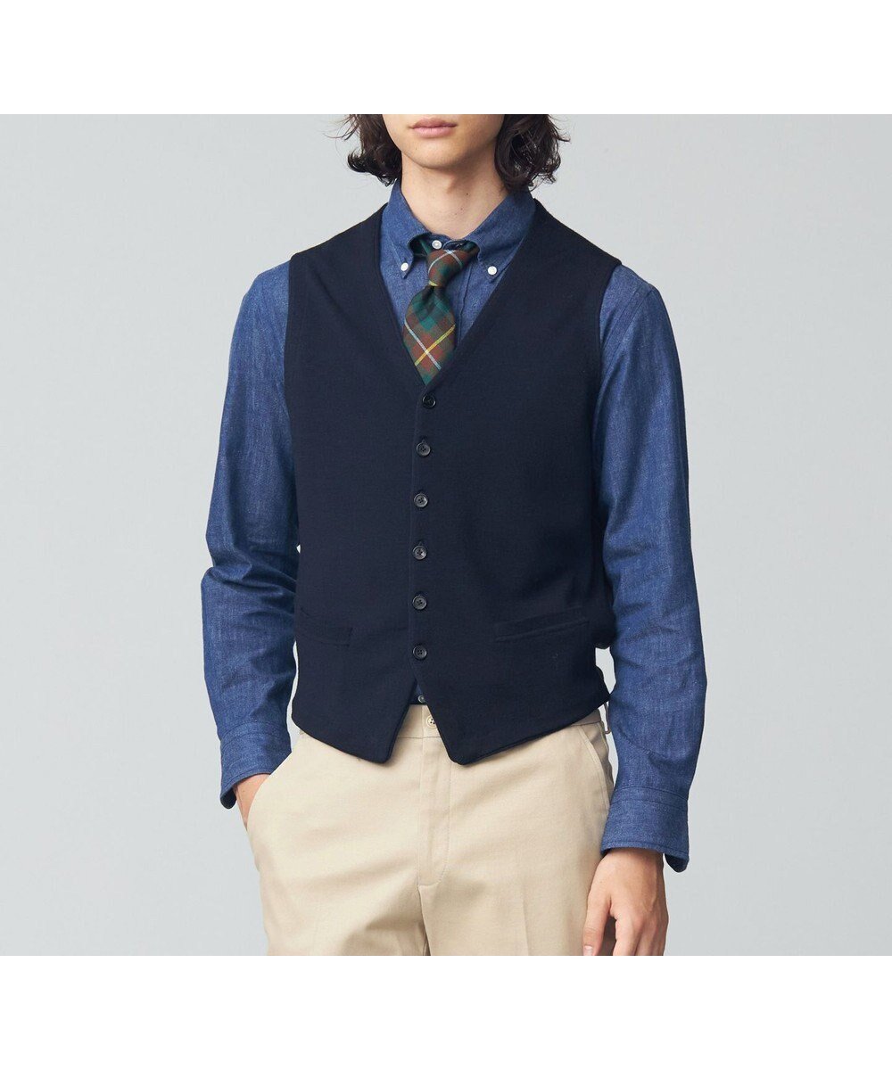 【ジェイ プレス/J.PRESS / MEN】のハイゲージ ニット ベスト インテリア・キッズ・メンズ・レディースファッション・服の通販 founy(ファニー) 　ファッション　Fashion　メンズファッション　Fashion for Men　トップス・カットソー　Cut & Sew Tops　ニット・セーター / 定番トップス　Knit Tops & Sweaters　ベスト・ジレ　Vests & Gilets　定番　Standard, Basic Item　ベスト　Vest, Waistcoat　モダン　Modern, Contemporary　A/W・秋冬　Autumn/Winter　おすすめ　Recommended / Our Picks　ネイビー系|ID: prp329100004744677 ipo3291000000034295218