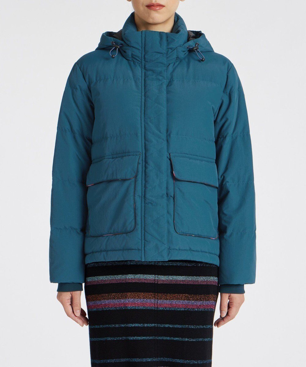 【ポール スミス/Paul Smith】のタフタ ダウン ジャケット インテリア・キッズ・メンズ・レディースファッション・服の通販 founy(ファニー)  ファッション Fashion レディースファッション Fashion for Women アウター Coat / Outerwear Collection コート・ロングコート・ピーコート Long Coats, Peacoats & More レディースジャケット・軽アウター Jackets シンプル Simple, Minimal ジャケット Jacket, Outerwear タフタ Taffeta, Structured Fabric ダウン Down, Puffer プリント Print, Printed Pattern エレガント 上品 Elegant A/W・秋冬 Autumn/Winter ブルーグリーン|ID: prp329100004744826 ipo3291000000034297029