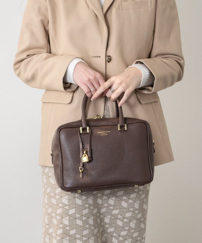 【インター ショシュール/INTER-CHAUSSURES】の【CHRISTIAN VILLA】ベーシックレザーハンドバッグ インテリア・キッズ・メンズ・レディースファッション・服の通販 founy(ファニー) https://founy.com/ ファッション Fashion レディースファッション Fashion for Women バッグ Bags イタリア Italy ベーシック Basic, Essential ボックス Boxy, Box Shape |ID: prp329100004744840 ipo3291000000034696652