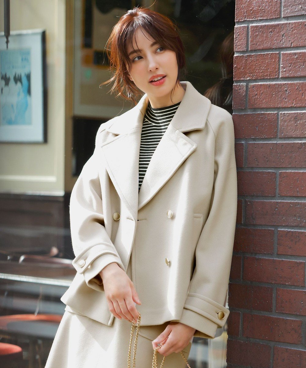 【エニィ スィス/any SiS】の【セットアップ可】メルトンライク ピーコート インテリア・キッズ・メンズ・レディースファッション・服の通販 founy(ファニー)  ファッション Fashion レディースファッション Fashion for Women アウター Coat / Outerwear Collection コート・ロングコート・ピーコート Long Coats, Peacoats & More レディースジャケット・軽アウター Jackets ショート Short, Short Length ジャケット Jacket, Outerwear スリーブ Sleeve, Long Sleeve / Short Sleeve セットアップ Set-Up, Coordinated Outfit フェルト Felt, Felt Fabric メルトン Melton, Heavy Wool 冬 Winter / This Winter A/W・秋冬 Autumn/Winter アイボリーベージュ|ID: prp329100004744848 ipo3291000000034297250