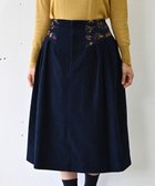 【ムーク/muuc】の〈遠州織物の工場で織られた上質なコットンコーデュロイ生地〉花刺繍スカート(セットアップ可能) ネイビー|ID: prp329100004745041 ipo3291000000034300092