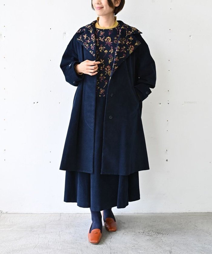 【ムーク/muuc】の〈遠州織物の工場で織られた上質なコットンコーデュロイ生地〉花刺繍コート(セットアップ可能) インテリア・キッズ・メンズ・レディースファッション・服の通販 founy(ファニー) https://founy.com/ ファッション Fashion レディースファッション Fashion for Women アウター Coat / Outerwear Collection コート・ロングコート・ピーコート Long Coats, Peacoats & More レディースジャケット・軽アウター Jackets エレガント 上品 Elegant キャンバス Canvas, Canvas Fabric キュプラ Cupro, Eco Fabric クラシカル Classical, Vintage-Inspired クラシック Classic, Timeless Style コーデュロイ Corduroy, Cord Fabric シンプル Simple, Minimal ジャケット Jacket, Outerwear セットアップ Set-Up, Coordinated Outfit 手編み Hand-Knitted, Handmade Knit パターン Pattern, Design Print A/W・秋冬 Autumn/Winter 再入荷 Restock / Back in Stock |ID: prp329100004745044 ipo3291000000034300099