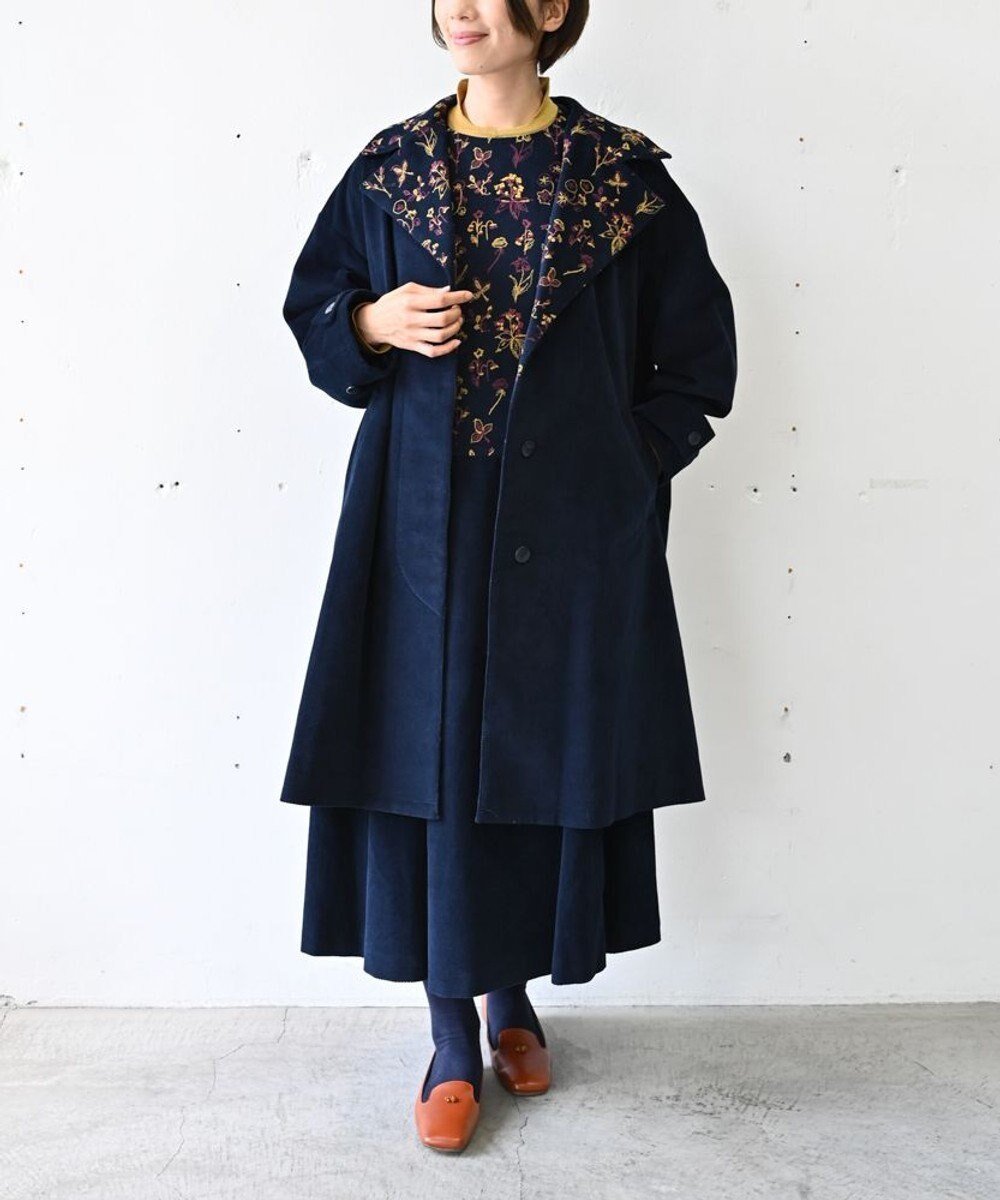 【ムーク/muuc】の〈遠州織物の工場で織られた上質なコットンコーデュロイ生地〉花刺繍コート(セットアップ可能) インテリア・キッズ・メンズ・レディースファッション・服の通販 founy(ファニー) ファッション Fashion レディースファッション Fashion for Women アウター Coat / Outerwear Collection コート・ロングコート・ピーコート Long Coats, Peacoats & More レディースジャケット・軽アウター Jackets エレガント 上品 Elegant キャンバス Canvas, Canvas Fabric キュプラ Cupro, Eco Fabric クラシカル Classical, Vintage-Inspired クラシック Classic, Timeless Style コーデュロイ Corduroy, Cord Fabric シンプル Simple, Minimal ジャケット Jacket, Outerwear セットアップ Set-Up, Coordinated Outfit 手編み Hand-Knitted, Handmade Knit パターン Pattern, Design Print A/W・秋冬 Autumn/Winter 再入荷 Restock / Back in Stock ネイビー|ID: prp329100004745044 ipo3291000000034300101