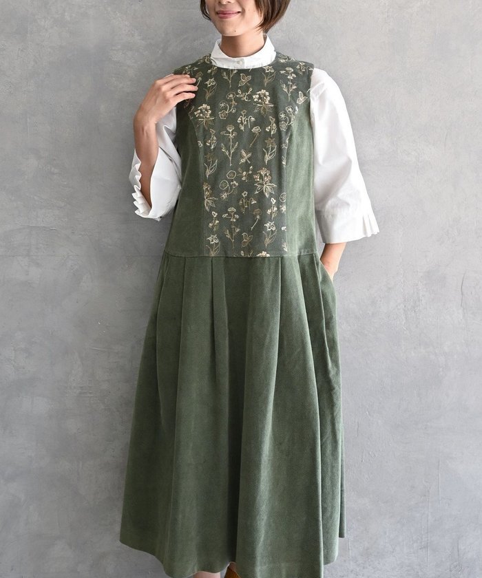 【ムーク/muuc】の〈遠州織物の工場で織られた上質なコットンコーデュロイ生地〉花刺繍ワンピースドレス(セットアップ可能) インテリア・キッズ・メンズ・レディースファッション・服の通販 founy(ファニー) https://founy.com/ ファッション Fashion レディースファッション Fashion for Women ワンピース Dresses フォーマル・パーティードレス・結婚式用ドレス Elegant & Casual Dresses キャンバス Canvas, Canvas Fabric クラシカル Classical, Vintage-Inspired クラシック Classic, Timeless Style コーデュロイ Corduroy, Cord Fabric セットアップ Set-Up, Coordinated Outfit ドレス Dress, One-Piece 手編み Hand-Knitted, Handmade Knit パターン Pattern, Design Print A/W・秋冬 Autumn/Winter S/S・春夏 SS, Spring/Summer, Warm Season 再入荷 Restock / Back in Stock 夏 Summer エレガント 上品 Elegant |ID: prp329100004745046 ipo3291000000034300112