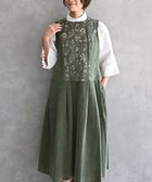 【ムーク/muuc】の〈遠州織物の工場で織られた上質なコットンコーデュロイ生地〉花刺繍ワンピースドレス(セットアップ可能) グリーン|ID: prp329100004745046 ipo3291000000034300113