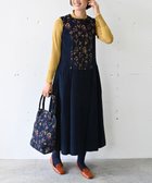 【ムーク/muuc】の〈遠州織物の工場で織られた上質なコットンコーデュロイ生地〉花刺繍ワンピースドレス(セットアップ可能) ネイビー|ID: prp329100004745046 ipo3291000000034300115