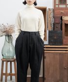 【ムーク/muuc】の〈ロングシーズン心地良いウールリネン生地〉後ろウエストゴム有り 裏地有り スラックスパンツ ブラック|ID: prp329100004745048 ipo3291000000034300129