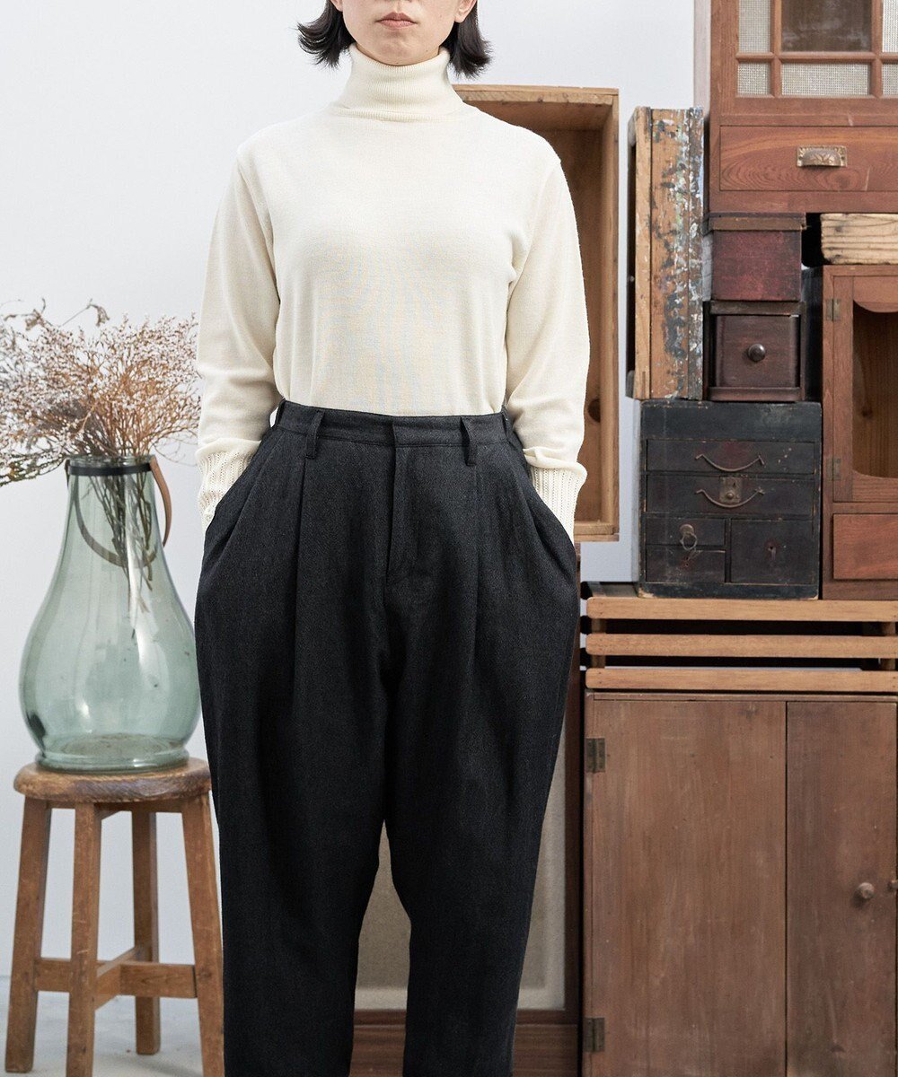 【ムーク/muuc】の〈ロングシーズン心地良いウールリネン生地〉後ろウエストゴム有り 裏地有り スラックスパンツ インテリア・キッズ・メンズ・レディースファッション・服の通販 founy(ファニー)  ファッション Fashion レディースファッション Fashion for Women パンツ Pants & Trousers キャンバス Canvas, Canvas Fabric スラックス Slacks, Dress Pants 定番 Standard, Basic Item 手編み Hand-Knitted, Handmade Knit 人気 Popular, Best Seller パターン Pattern, Design Print ボトム Bottoms, Lower Wear リネン Linen, Linen Fabric ロング Long, Long-Length A/W・秋冬 Autumn/Winter 再入荷 Restock / Back in Stock ブラック|ID: prp329100004745048 ipo3291000000034300129