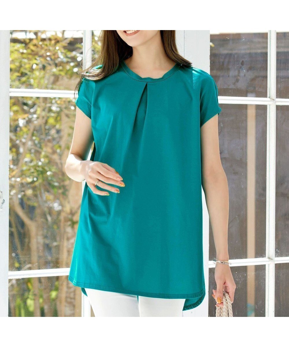 【ティアクラッセ/Tiaclasse】の【洗える】ボリュームフレンチカットソーチュニック インテリア・キッズ・メンズ・レディースファッション・服の通販 founy(ファニー) ファッション Fashion レディースファッション Fashion for Women トップス・カットソー Cut & Sew Tops シャツ・ブラウス・オフィスカジュアル Elegant Blouses & Button-Ups ロングTシャツ・Tシャツ Longline T-Shirts & Tees カットソー・ベーシックTシャツ Cut-and-Sewn Tops / Stretch Tees & Basics ウォッシャブル Machine Washable 春 Spring 洗える Machine Washable 秋 Autumn カットソー Cut and Sewn Top ギャザー Gathered, Ruffled シルケット Silket, Silky Cotton スリーブ Sleeve, Long Sleeve / Short Sleeve チュニック Tunic, Long Top ノースリーブ Sleeveless, No-Sleeve フェミニン Feminine, Girly フレンチ French, French Style ポケット Pocket, Pocket Detail 無地 Plain, Solid Color ラウンド Round, Round Neck S/S・春夏 SS, Spring/Summer, Warm Season 再入荷 Restock / Back in Stock 夏 Summer 新作・新入荷 New Arrivals / New In ターコイズ|ID: prp329100004745507 ipo3291000000034306636