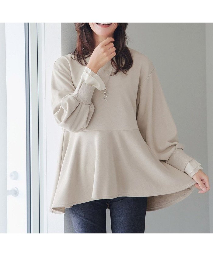 【ティアクラッセ/Tiaclasse】の【吸水発熱・洗える】袖口ドッキングカットソープルオーバー インテリア・キッズ・メンズ・レディースファッション・服の通販 founy(ファニー) https://founy.com/ ファッション Fashion レディースファッション Fashion for Women トップス・カットソー Cut & Sew Tops シャツ・ブラウス・オフィスカジュアル Elegant Blouses & Button-Ups ロングTシャツ・Tシャツ Longline T-Shirts & Tees カジュアルプルオーバー・ニットトップス Pullovers & Knit Tops / Casual Pullovers カットソー・ベーシックTシャツ Cut-and-Sewn Tops / Stretch Tees & Basics アクセサリー Fashion Accessories 春 Spring 洗える Machine Washable 秋 Autumn カットソー Cut and Sewn Top カーディガン Cardigan, Knitwear 吸水 Absorbent, Quick-Dry シフォン Chiffon, Lightweight Fabric スウェット / スエット Sweatshirt, Sweatwear スリーブ Sleeve, Long Sleeve / Short Sleeve チュニック Tunic, Long Top デニム Denim, Jeans Material ドッキング Docking, Mixed Material 長袖 Long Sleeve, Full Sleeve フェミニン Feminine, Girly ペプラム Peplum, Flared Hem ポケット Pocket, Pocket Detail ラウンド Round, Round Neck 冬 Winter / This Winter A/W・秋冬 Autumn/Winter 再入荷 Restock / Back in Stock お家時間・ステイホーム Stay Home / At Home エレガント 上品 Elegant |ID: prp329100004745662 ipo3291000000035546374