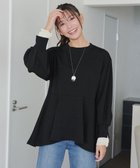 【ティアクラッセ/Tiaclasse】の【吸水発熱・洗える】袖口ドッキングカットソープルオーバー ブラック|ID: prp329100004745662 ipo3291000000035546377